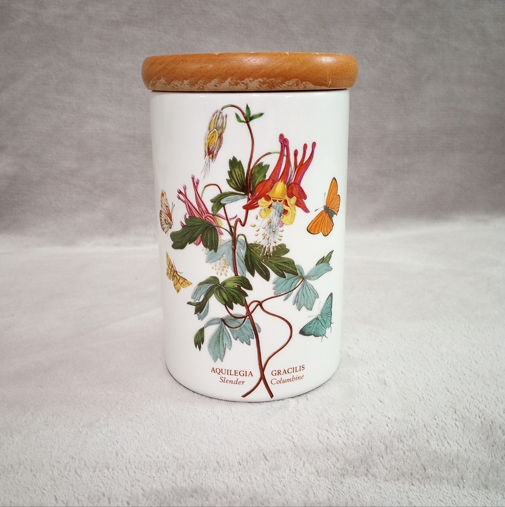 Vintage Portmeirion The Botanic Garden Columbine Med Round Storage Jar Canister